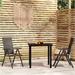 Afuera Living Contemporary Garden Dining Set in Powder-Coated Black