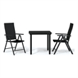 Afuera Living Contemporary Garden Dining Set in Powder-Coated Black