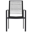 Afuera Living Powder-Coated Steel/Glass/PVC Hollow Rattan Dining Set in Black