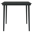 Afuera Living Powder-Coated Steel/Glass/PVC Hollow Rattan Dining Set in Black