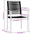 Afuera Living Powder-Coated Steel/Glass/PVC Hollow Rattan Dining Set in Black