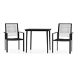 Afuera Living Powder-Coated Steel/Glass/PVC Hollow Rattan Dining Set in Black