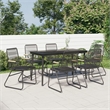Afuera Living Contemporary PVC Rattan Large Garden Dining Set in Black