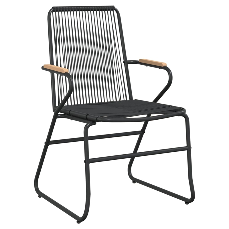 Afuera Living Contemporary PVC Rattan Large Garden Dining Set in Black