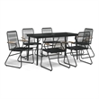 Afuera Living Contemporary PVC Rattan Large Garden Dining Set in Black