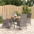 Afuera Living PE Rattan 5 Piece Set Garden Dining Set in Gray