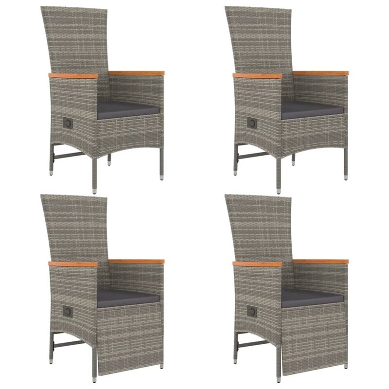 Afuera Living PE Rattan 5 Piece Set Garden Dining Set in Gray