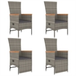 Afuera Living PE Rattan 5 Piece Set Garden Dining Set in Gray