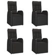 Afuera Living Contemporary Synthetic Poly Rattan Garden Dining Set in Black