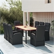 Afuera Living Contemporary PE Rattan Durable Garden Dining Set in Black