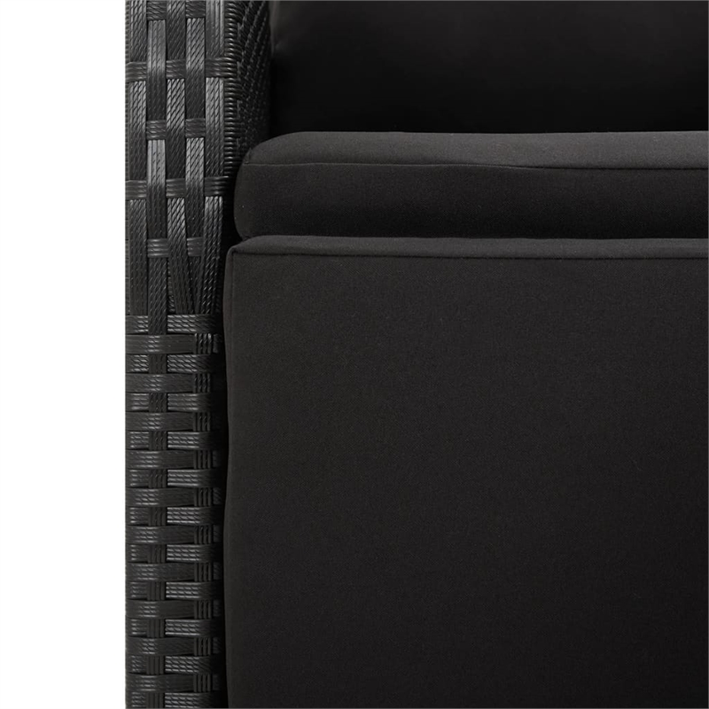 Afuera Living Contemporary PE Rattan Durable Garden Dining Set in Black