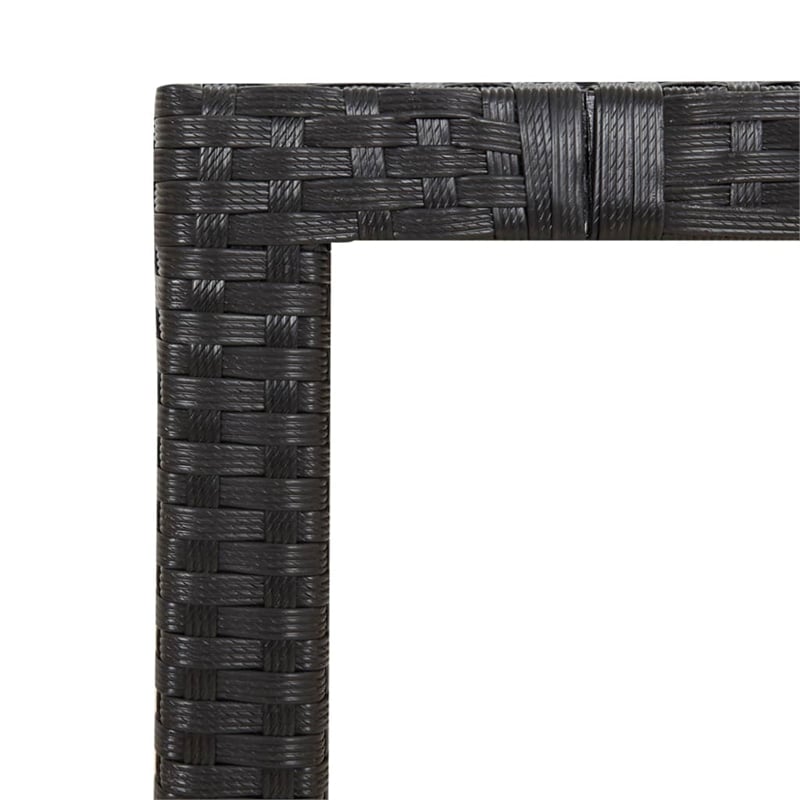 Afuera Living Contemporary Synthetic Poly Rattan Garden Dining Set in Black