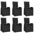 Afuera Living Poly Rattan Seven-Piece Set Garden Dining Set in Black