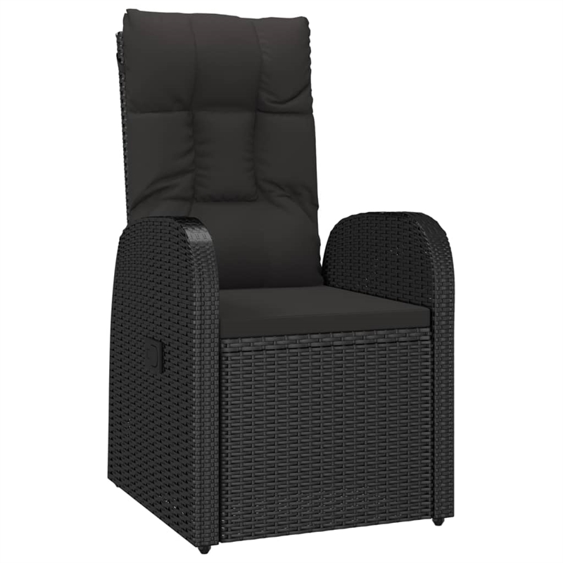 Afuera Living Poly Rattan Seven-Piece Set Garden Dining Set in Black