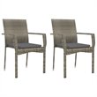 Afuera Living Rattan/Powder-Coated Steel/Glass Garden Dining Set in Gray