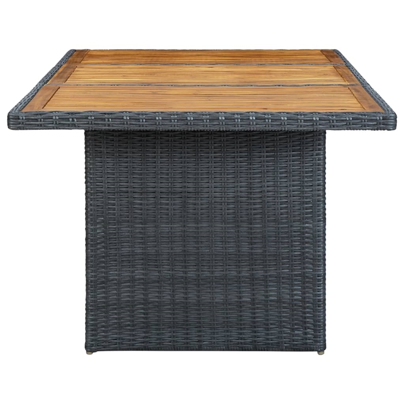 Afuera Living 7 Pc Set Durable Round PE Rattan Outdoor Dining Set in Dark Gray