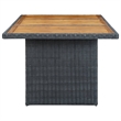 Afuera Living 7 Pc Set Durable Round PE Rattan Outdoor Dining Set in Dark Gray