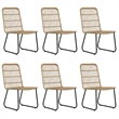 Afuera Living Poly Rattan/Powder-Coated Steel/Glass Dining Set in Oak/Black