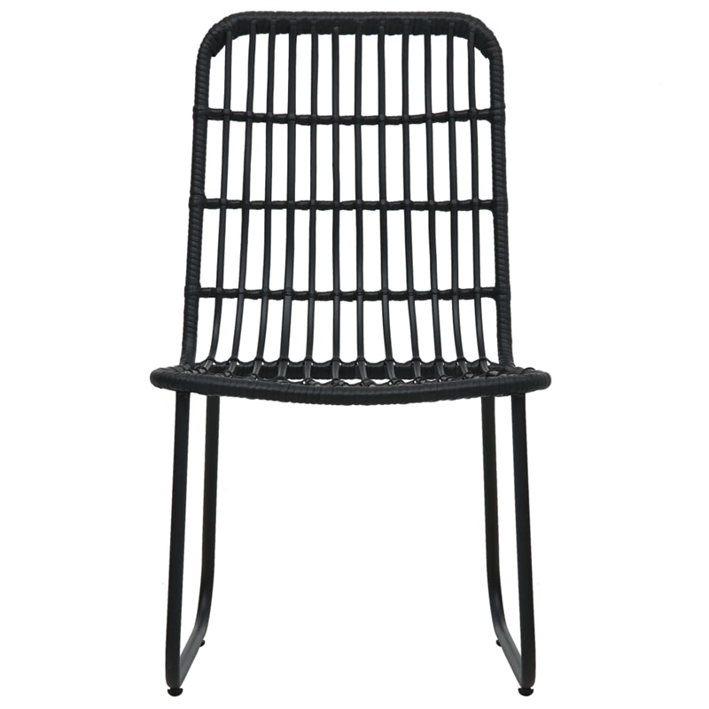 Afuera Living Poly Rattan/Powder-Coated Steel/Tempered Glass Dining Set in Black