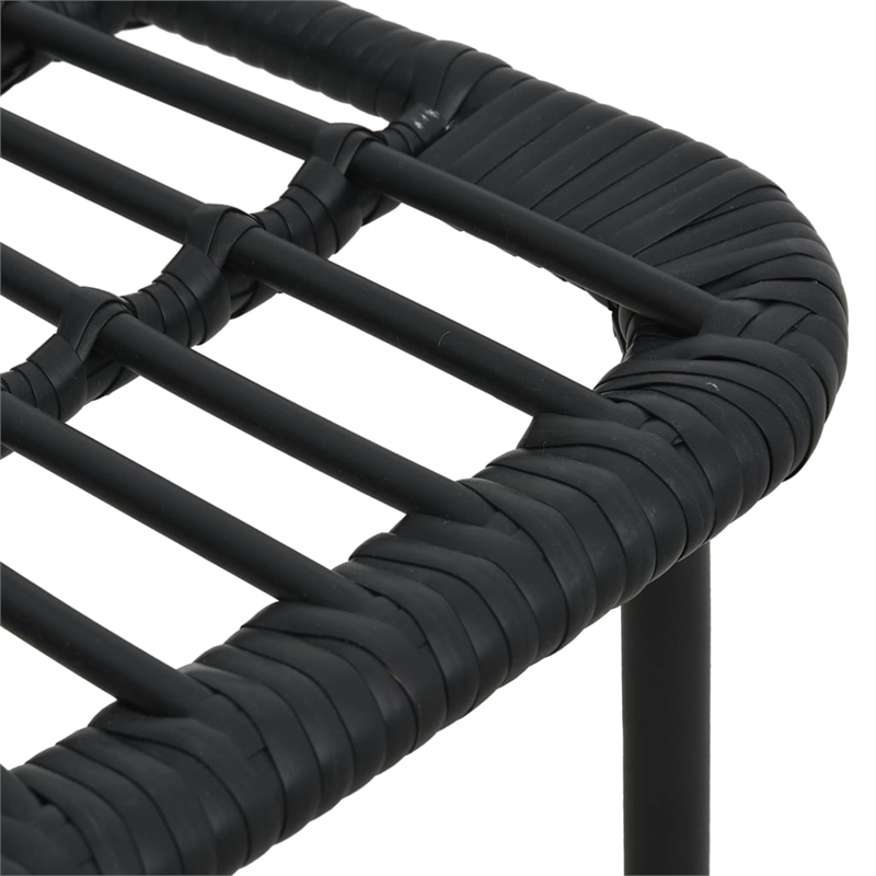Afuera Living Poly Rattan/Powder-Coated Steel/Tempered Glass Dining Set in Black
