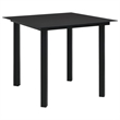 Afuera Living Poly Rattan/Powder-Coated Steel/Tempered Glass Dining Set in Black