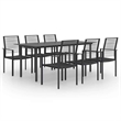 Afuera Living Powder-Coated Steel/PVC Hollow Rattan Dining Set in Black