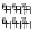 Afuera Living Powder-Coated Steel/PVC Hollow Rattan Dining Set in Black