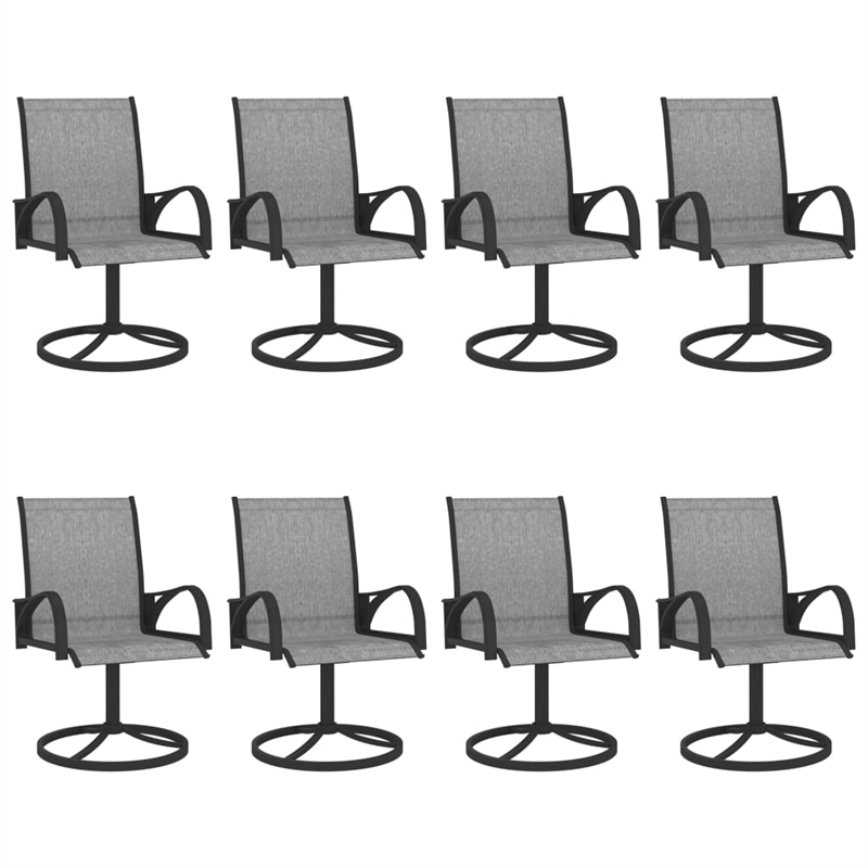 Afuera Living Powder-Coated Steel Large Dining Set in Anthracite/Gray