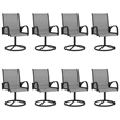 Afuera Living Powder-Coated Steel Large Dining Set in Anthracite/Gray