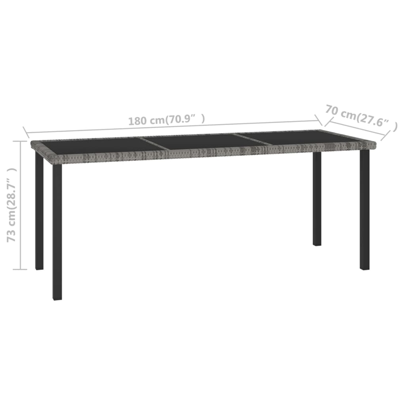 Afuera Living Poly Rattan/Powder-Coated Steel Dining Set in Gray and in Black