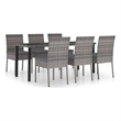 Afuera Living Poly Rattan/Powder-Coated Steel Dining Set in Gray and in Black