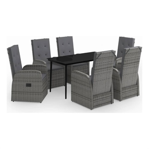 Afuera Living Contemporary Garden Dining Set in Gray and in Black