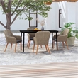 Afuera Living Contemporary Synthetic Poly Rattan Garden Dining Set in Brown