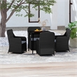 Afuera Living Poly Rattan/Powder-Coated Steel/Glass Garden Dining Set in Black