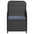 Afuera Living Poly Rattan/Powder-Coated Steel/Glass Garden Dining Set in Black