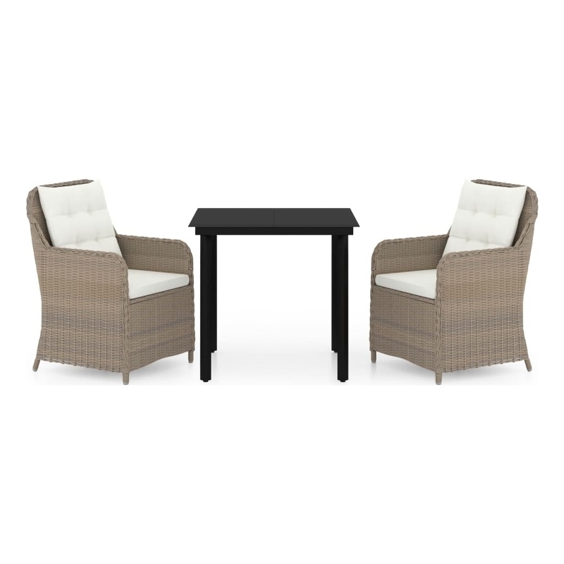 Afuera Living PE Rattan Medium Removable Covers Garden Dining Set in Brown
