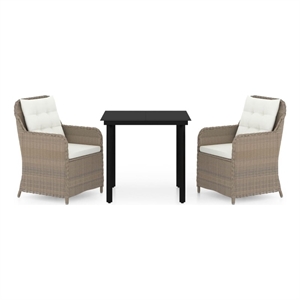 Afuera Living PE Rattan Medium Removable Covers Garden Dining Set in Brown
