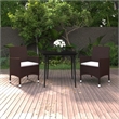 Afuera Living Contemporary PE Rattan Garden Dining Set in Brown