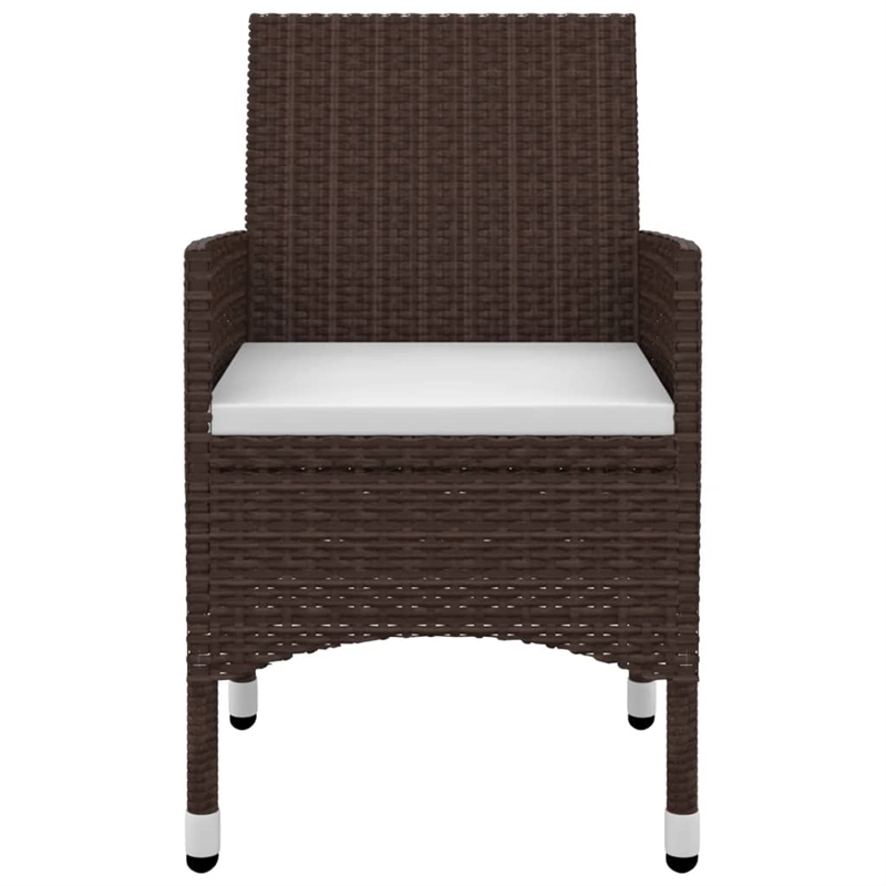 Afuera Living Contemporary PE Rattan Garden Dining Set in Brown