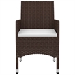 Afuera Living Contemporary PE Rattan Garden Dining Set in Brown