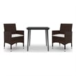 Afuera Living Contemporary PE Rattan Garden Dining Set in Brown