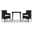 Afuera Living Contemporary PE Rattan Durable Garden Dining Set in Black