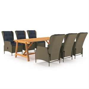 Afuera Living Contemporary Solid Wood Garden Dining Set in Brown