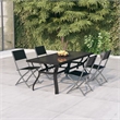 Afuera Living Powder-Coated Steel Standard Foldable Garden Dining Set in Gray