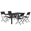 Afuera Living Powder-Coated Steel Standard Foldable Garden Dining Set in Gray