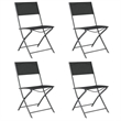 Afuera Living Powder-Coated Steel Standard Foldable Garden Dining Set in Gray