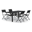 Afuera Living Powder-Coated Steel Standard Foldable Garden Dining Set in Gray