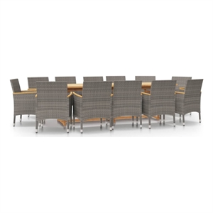 Afuera Living Contemporary Garden Dining Set in Gray/Dark Gray