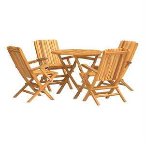 Afuera Living Solid Teak Wood Medium Garden Dining Set in Natural
