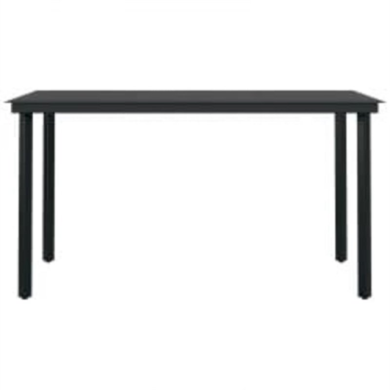 Afuera Living Contemporary Synthetic Poly Rattan Garden Dining Set in Black